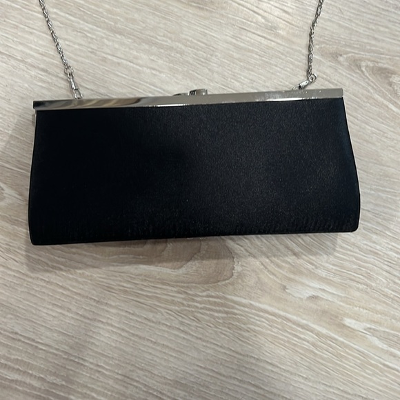 Elegant Black Clutch with Silver Accents - Picture 4 of 5